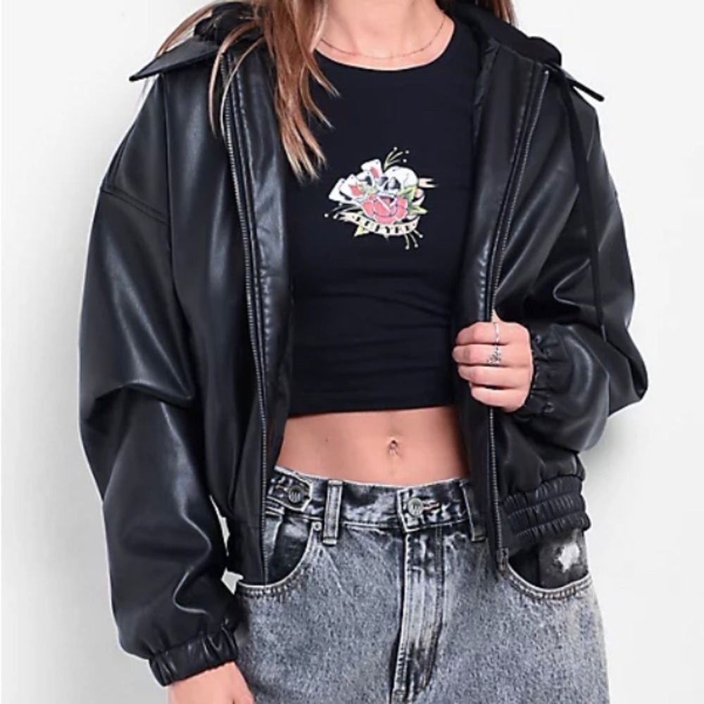 Empyre Lorelei Black Bomber Jacket Small NWT
